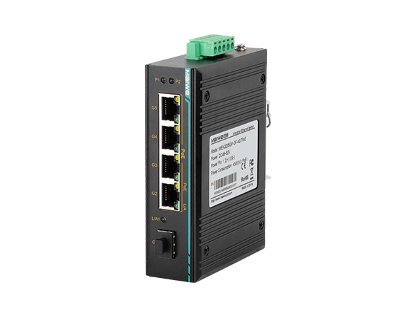 邁威通信MIEN3205GP-GF-4GTPoE 5口二層全千兆PoE卡軌式工業(yè)以太網(wǎng)交換機(jī)